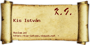 Kis István névjegykártya