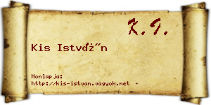 Kis István névjegykártya
